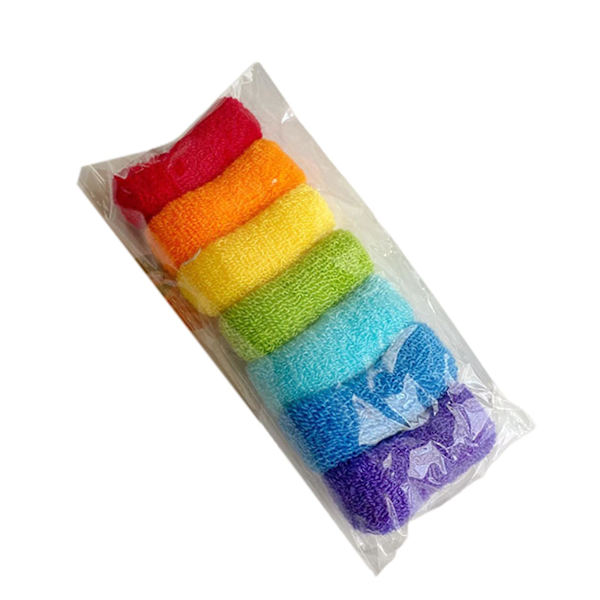 7-pack Regnbågsfärgade Godisfärgade Hårband Elastiska Stora Hårsnoddar Rep Kvinnor Flickor Koreanska Söta Tjocka Hästsvanshållare