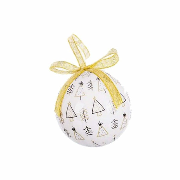 Julgranskulor Vita Gyllene Papp Polyfoam 7,5 x 7,5 x 7,5 cm (14 stycken)