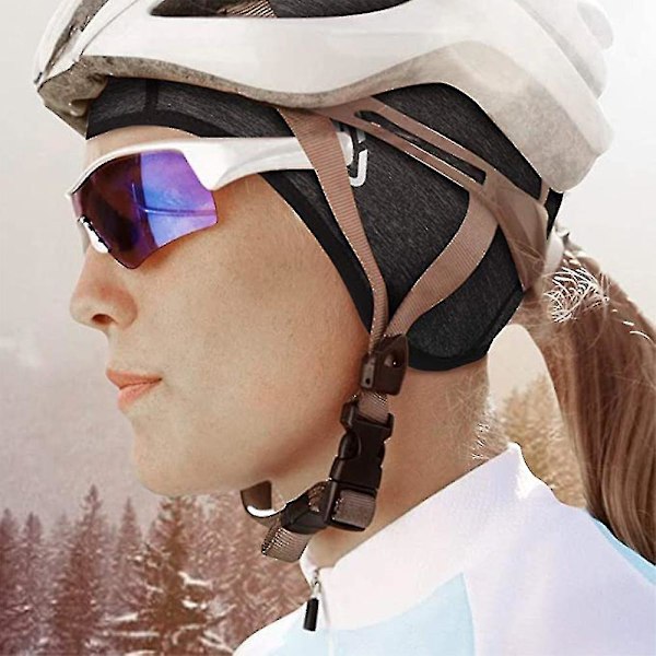 1 st. Skallehatt Hjälm Foder Med Hästsvans, Dam Vinter Termisk Cykelmössa Löpning Hatt Beanie Med Glasögon Hål (Grå)