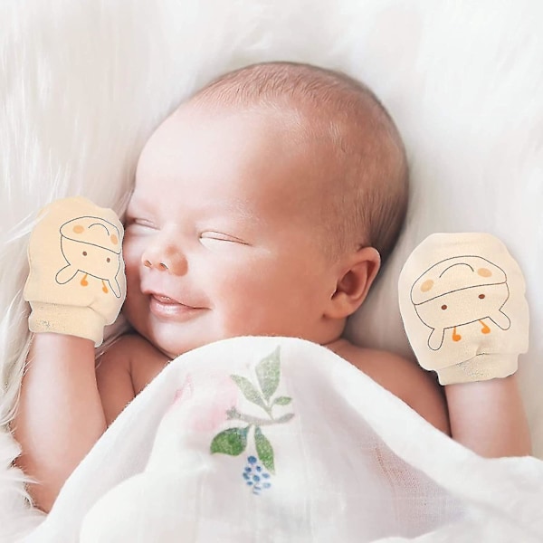 6 Par Newborn-votter, Bomullsstoff, Håndbeskyttelse, Tykke Votter