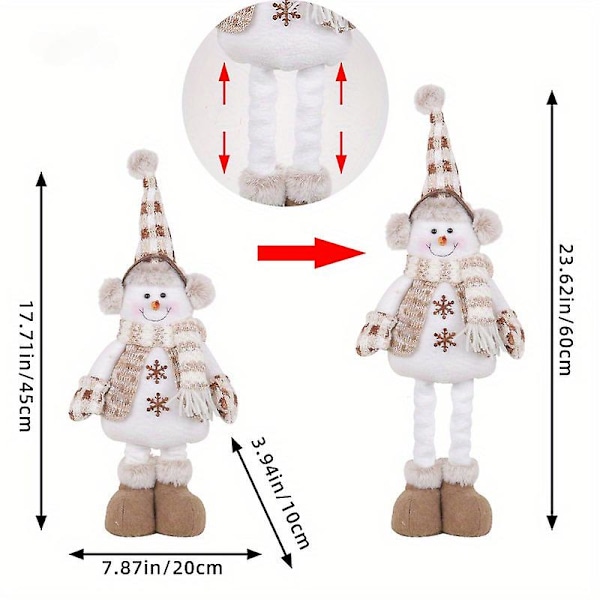 Juldekorationer Julsnögubbe Teleskopdocka Stickad Älgdocka Fönsterarrangemang (Snögubbe A)