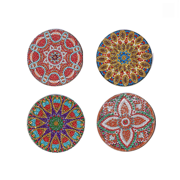 1 Setti (4 kpl Alustaa + Hylly) Timanttimaalaus Alusta Telineellä DIY Mandala Alusta Timanttimaalaus Setti Telineen kanssa Puinen Alusta Matto Kotiin K