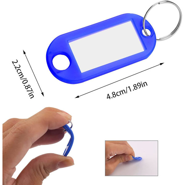 Nøkkelbrikkeholder, 30 stk. Holdbar gjenbrukbar plast nøkkelbrikkeholder ID-brikke for hotellkontor Reisebagasjebrikk 10 farger 5cm*2.2cm