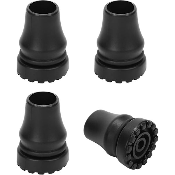 4 stk. gummikæp til stok 22mm kraftige gummikæp til stok, sort robust udskiftningsstokspids til ældres stok, sikkerhedskæp krykketilbehør