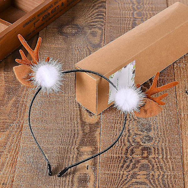 1 st jultomte-horn pannband hårklämmor hårband flicka skönhet huvudbonad ren horn pannband söt hjort pannband hårtillbehör hår
