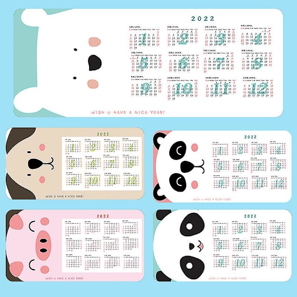 2022 Musemåtte Kalender Rektangel Skridsikker Gummimåtte Til Computer Skrivebord Bærbar Kontor, sød hundemønster