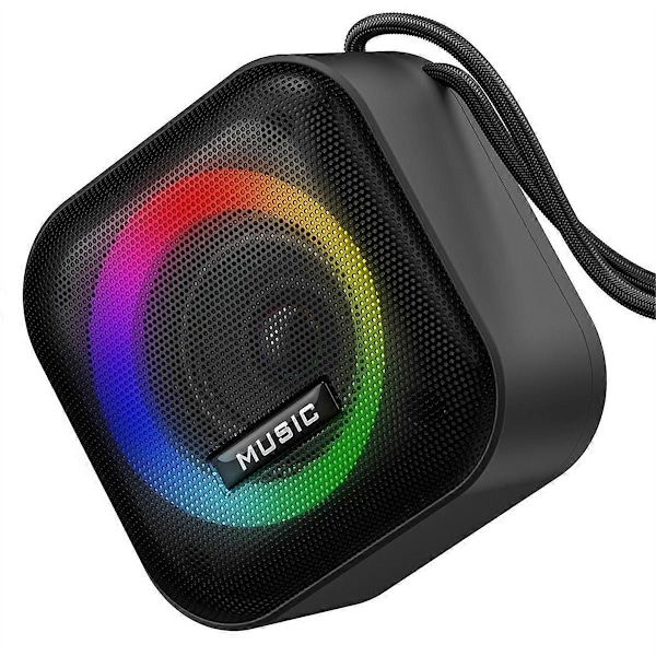 Portabel Bluetooth-högtalare RGB Färgrik Ljus Vattentät Trådlös Subwoofer Stereo Surround Högtalare TWS Resehögtalare