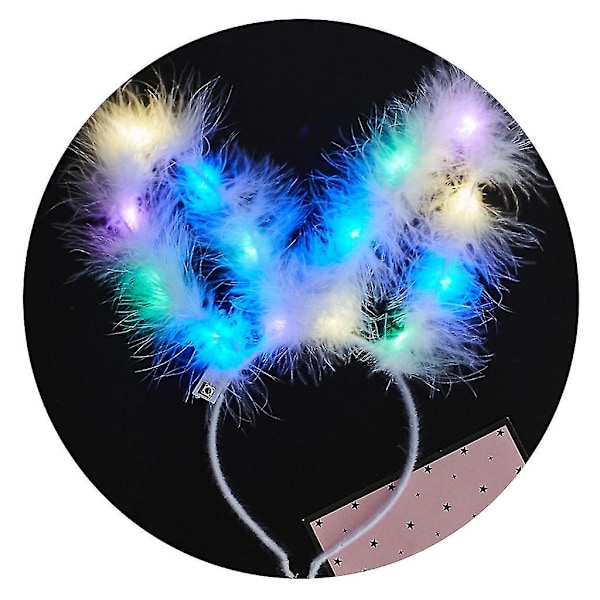 Kanin Kostyme Hodebånd Lysende Kaninører 15cm Lange Ører Med 14 LED-Perler