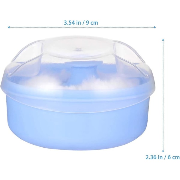 Efter-bad Body Powder Box, tom Powder Case Powder Puff Container Holder til Hjem og Rejse Kosmetikbeholder (blå)