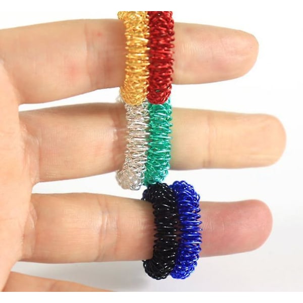 Spiky Sensory Finger Rings (pakke med 10) - Flott Spikey Fidget Toy for barn og voksne - Morsomt sett for akupressur - Flott klasseromsutstyr av Impresa