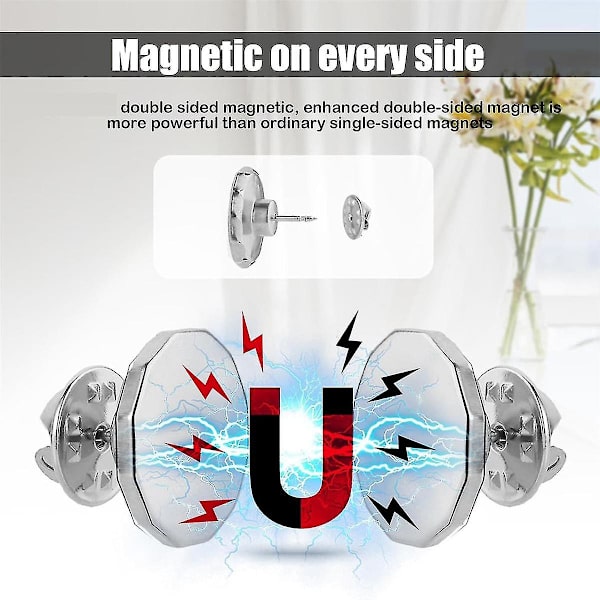 12 par gardinmagneter stängning, duschdraperimagneter stift gardinfästen hållare knapp för draperi duk