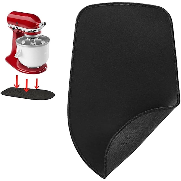 Glidebræt til KitchenAid foodprocessor - Tilbehør Underlag Skridsikkert 4,5L-5L Mixer Mover Køkkenapparat Glide Måtter (Sort)