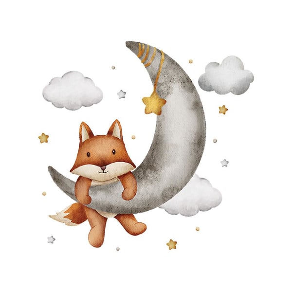 Fox Moon Wall Sticker Wall Decal Wall Decoration for Bedroom Living Room Office