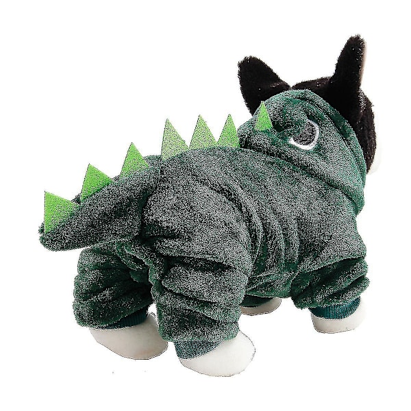 Hunde Klær Små Kjæledyr Kostyme Halloween Dinosaur Kostyme Hundeklær (M, KAFFE)