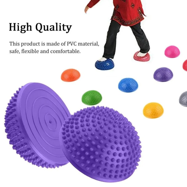 Jalkahierontapallo, liukumaton puolipallon muotoinen hierontamatto Sport Balance Ball Pointed Fitness Jooga Pilates (violetti)