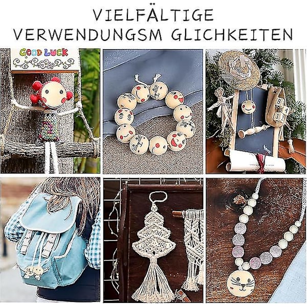 120 st träfärgade leende ansiktsdocka huvud träpärlor lösa pärlor Diy smycken tillbehör (Enkel huvud fembladig fläkt）