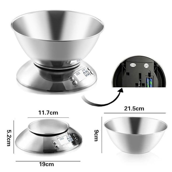 Digital köksvåg 11Lb/5Kg Precision Food Scale