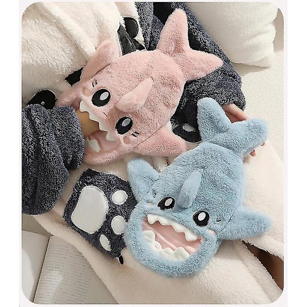 1000ml Varmavattenflaska Plush Haj Vattenfylld Varmavattenflaska För Kvinnor Varma Händer Och Fötter Håll Varma Händer (Blå)