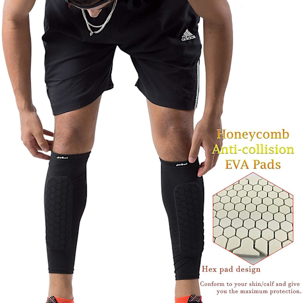 Fotbollsskydd Shin Pads För Barn Ungdom Vuxen, Vaden Kompressionsskydd Med Bikakekuddar, Stöd För Shin Splint Baseboll Boxning Kickboxning Mtb
