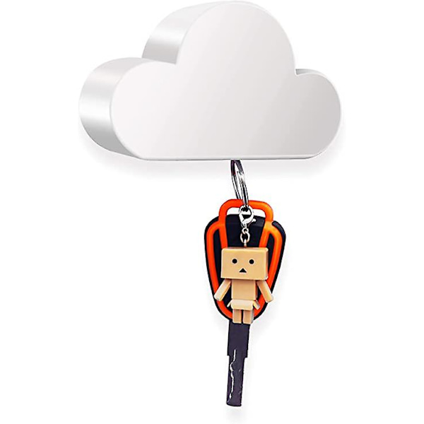Hvid sky magnetisk nøgleholder til væg, kreativ og unik dekoration, stærk magnetisk kraft kan hænge flere nøgler og nøgleringe, nem at installere