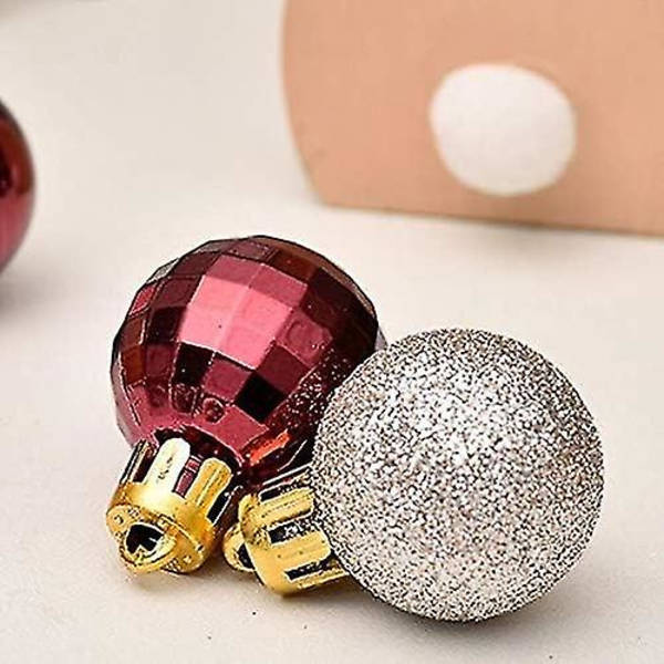 99 st julgranskulor Set 3CM Plast Julgransbollar Juldekoration Glitter Julgranskulor