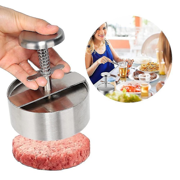 Hamburgerpress, Premium Hamburgerpress i rostfritt stål, Justerbar Hamburger Patty Maker