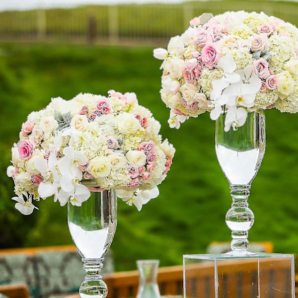 5 Pak DIY Blomsterarrangementsæt Grøn Rund Vådt Blomsterskum Med Skål, Bryllupsgangblomster, Par