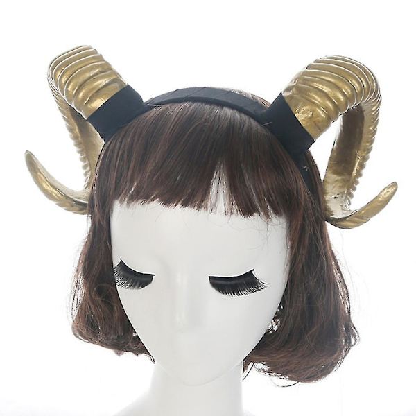 Gotisk Halloween Hodebånd for Kvinner og Jenter med Sauhorn, Skogdyr Cosplay Kostyme H