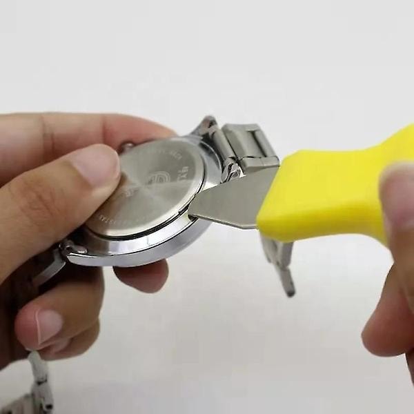 Klockverktyg - Batteribyte, Byt batteri på klocka - Boettöppnare Gul