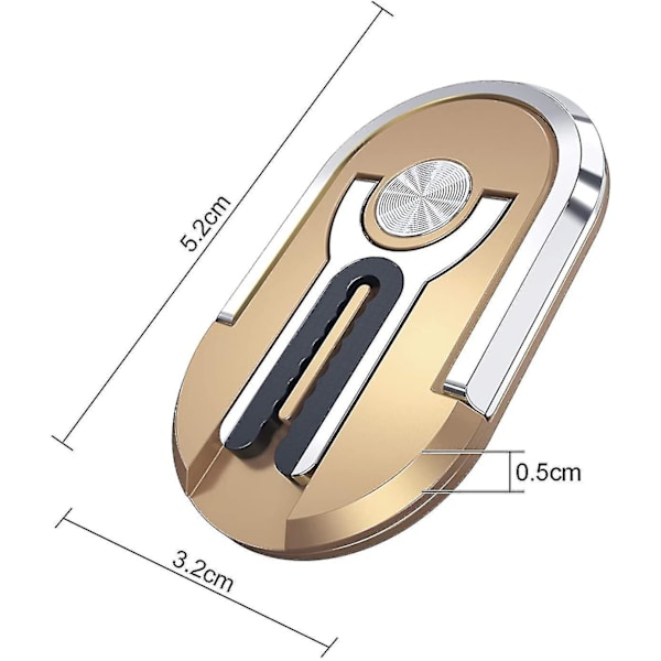 2 stk. Biltelefonholder, 360° Drejelig Telefonholder Ring, Kan Bruges Til Bil Luftventil (sort+guld)