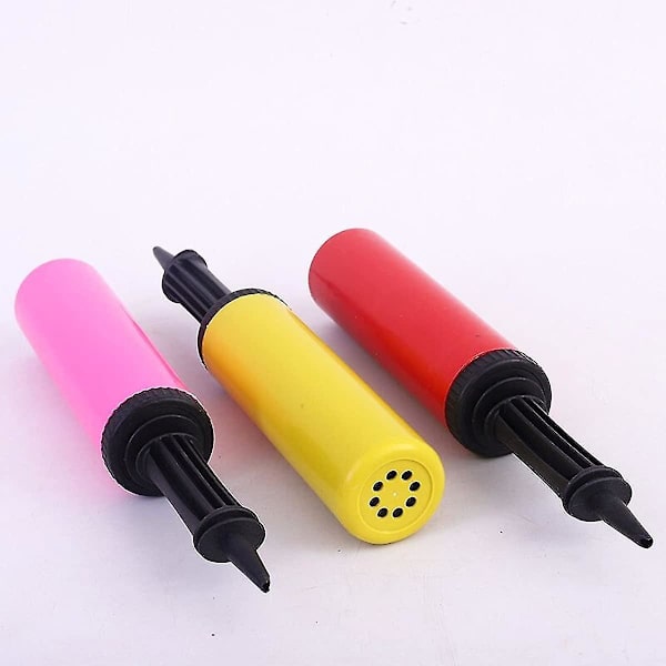 Manuell ballongpump, 2-pack, slumpmässig färg, bra för pastellballonger, matt ballong, festdekorationer tillbehör, ballonguppblåsare, luftpump