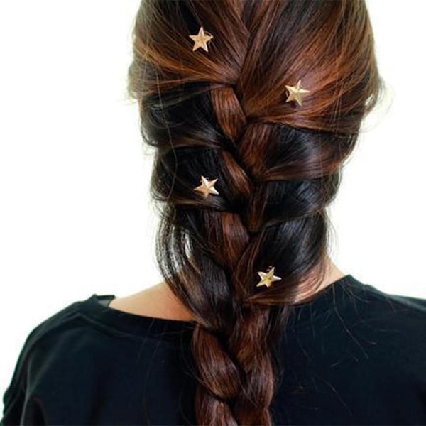 Stjerne hårklemmer spiral barrette guld stjerne hårnåle hovedklemme 5 pakker makeup hovedbeklædning brude barrette