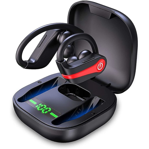 Trådlösa hörlurar, Bluetooth 5.1 sporthörlurar Ip7 vattentäta 40 timmars speltid Earhook hörlurar