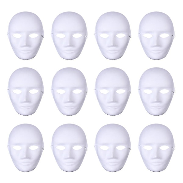 12 Pcs Clown Costume Women Drama Mask Halloween Blank Masks Blank Masks Opera Masks