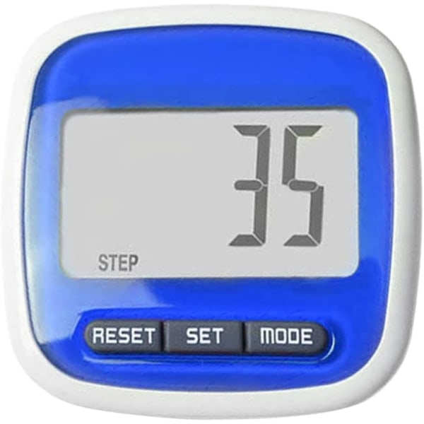 1 stk lommeteller med belteklips Poot-Step Counter Pedometer Step Counter Walking Distance Kalorieteller med stor LCD-skjerm og klips