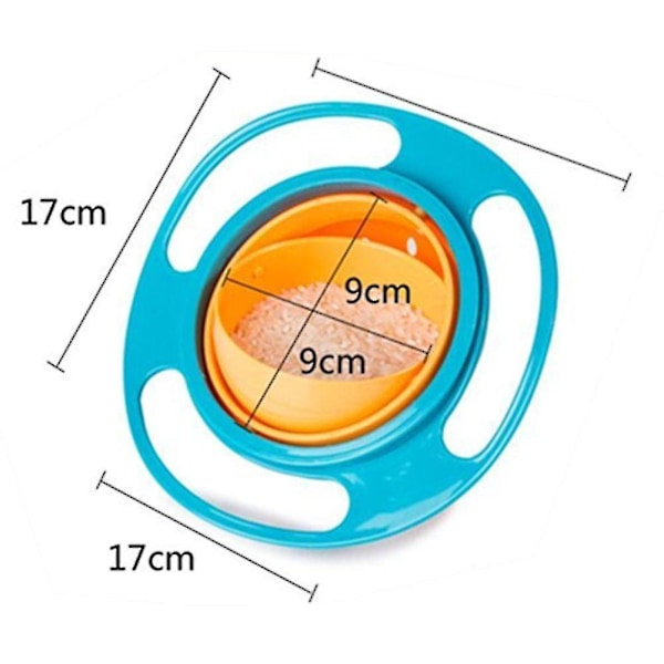 Set om 3: Magic Bowl 360 Graders Rotation Spill-Resistant Gyro Bowl med Lock för Småbarn Barn Röd+blå+grön