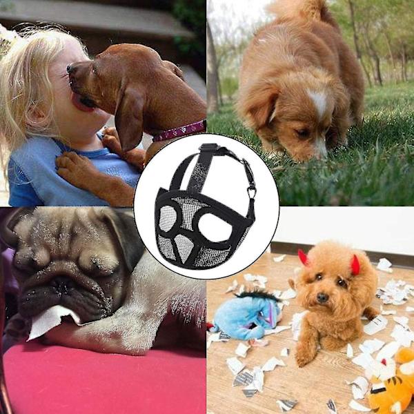 Koiran kuonopehmuste lyhyelle kuonolle, säädettävä hengittävä verkkopehmuste englannin- ja ranskanbulldogeille, puremisen ja pureskelun estämiseen (S 30-42 cm, musta)