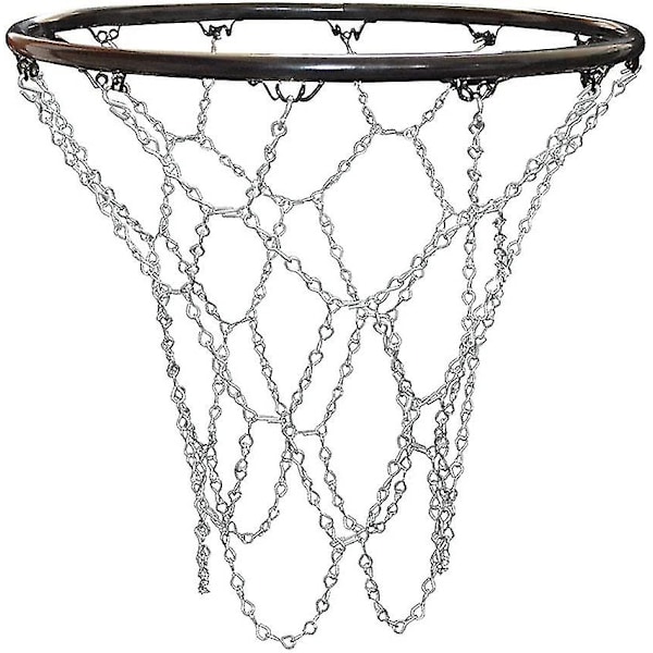 Basketbollnät för utomhus, Ersättningsnät för basketboll, Utomhusbasketbollnät, Metallbasketbollnät, Standard Hållbart Galvaniserat Basketbollnät för inomhus