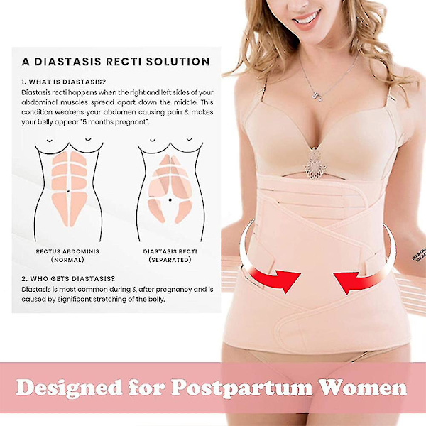 3-i-1 Stöd för återhämtning efter förlossning, Magband, Midja/Postnatal Shapewear (XL)