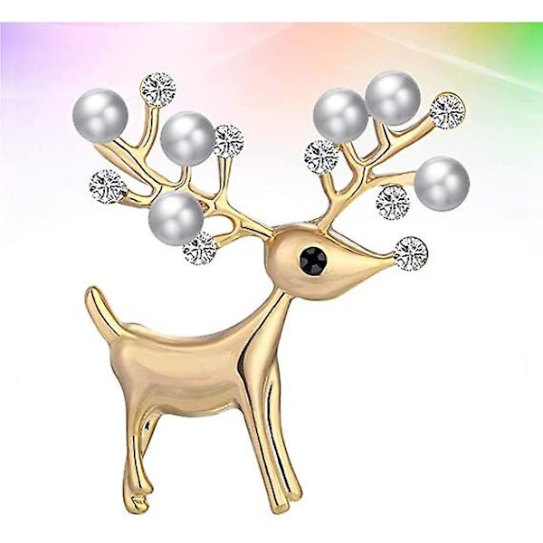 Jul Hjort Brosch Rhinestone Kristaller Pin Jul Etikett Pin Bröstnål Jul Smycken Present till Kvinnor Flicka