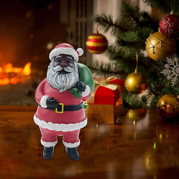 Julgranspynt Attraktiv Mini Cartoon Scenlayout Resin Klassisk Stil Tomte Dock Ornament för Hemmet