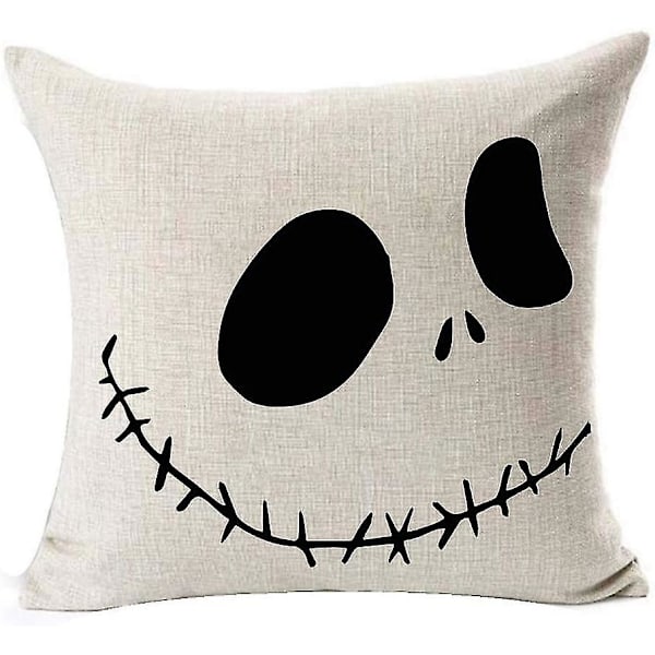 2 stk Mareritt før jul bomullslin stoff firkantet putetrekk dekorativ putetrekk putetrekk for sofa 18\"x 18\" Halloween putetrekk