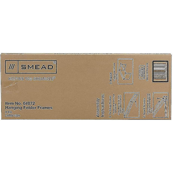 Hängande filmapphängare i stål, brevstorlek, grå, justerbar längd 23\" till 27\", 2-pack (64872)