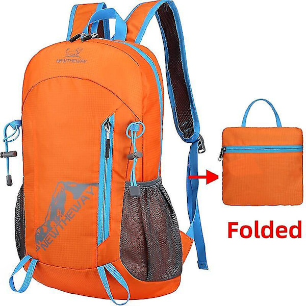 Hopfällbar ryggsäck hopfällbar bergsklättringsväska ultralätt utomhus bergsklättring cykling resor camping (orange)