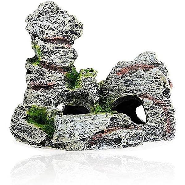 Akvariedekoration, Resin fiskeri akvarieornament, Polyresin Rock Cave Ornament Dekoration, Simulation til hjem akvarieornament, Fisketank Decora