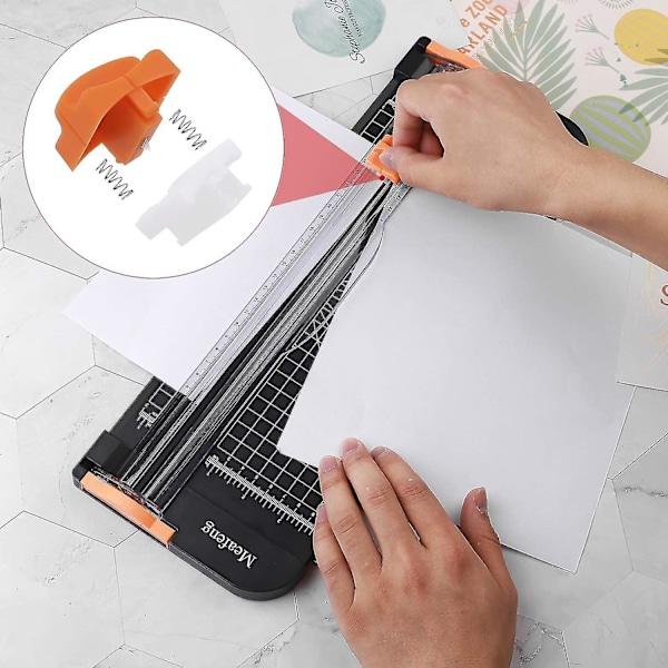 A4 Papperskärare Hantverk Pappers Trimmer Med Automatisk Säkerhets Skydd Och Sidolinjal, Svart Foto Skärare Trimmer Guillotin Scrapbooking Verktyg För Hand