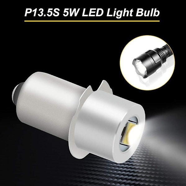 P13.5S LED-ficklampa Glödlampa Hög Effekt Uppgradering LED-glödlampa Ersättningskonverteringssats (2-pack)