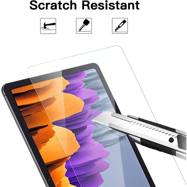 Skärmskydd för Samsung Galaxy Tab S7 11 tum [2-pack], enkel installation/högupplöst/ reptålig 9h härdat glas skärmskydd Fo