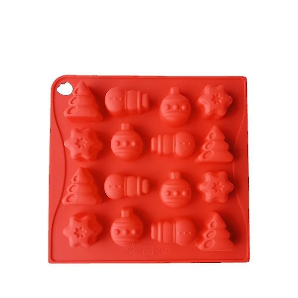 Silikon Juletre Snemand Form Jule Halloween Kage Dekoration Flip Slik Gele Pudding Form