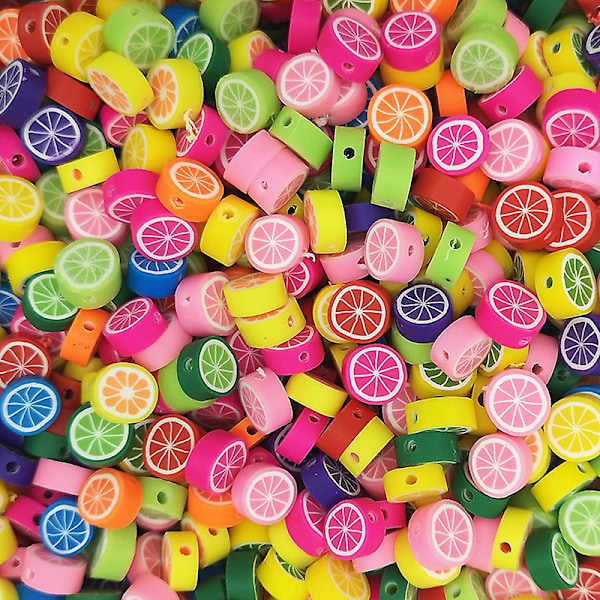Sekalaiset Hedelmävälittimet Söpöt Savi Hedelmäviipaleet Polymeerisavihelmet DIY Rannekkeen Helmoitus DIY Koruille Rannekkeelle Korvakorulle Kaulakorulle (300 Kpl)